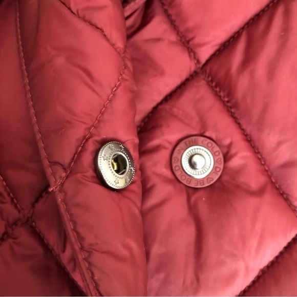Dawn Levy Coat Jess Berry Red Packable Diamond Quilted Puffer Small - Picture 12 of 14